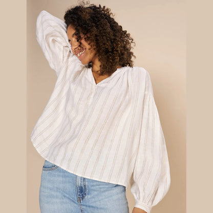 Safi Striped Linen Blouse