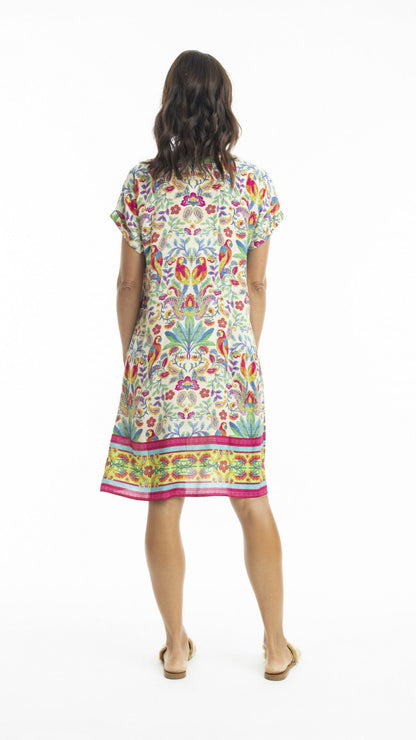 Fleur Shift Dress Frill Hem