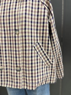 Oversized Double Breasted Check Jacket