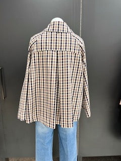 Oversized Double Breasted Check Jacket