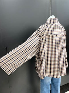 Oversized Double Breasted Check Jacket