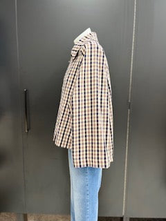 Oversized Double Breasted Check Jacket