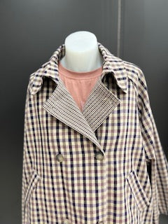 Oversized Double Breasted Check Jacket