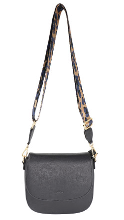 Leather Cross Body with Front Flap/Webbing Strap