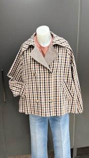 Oversized Double Breasted Check Jacket